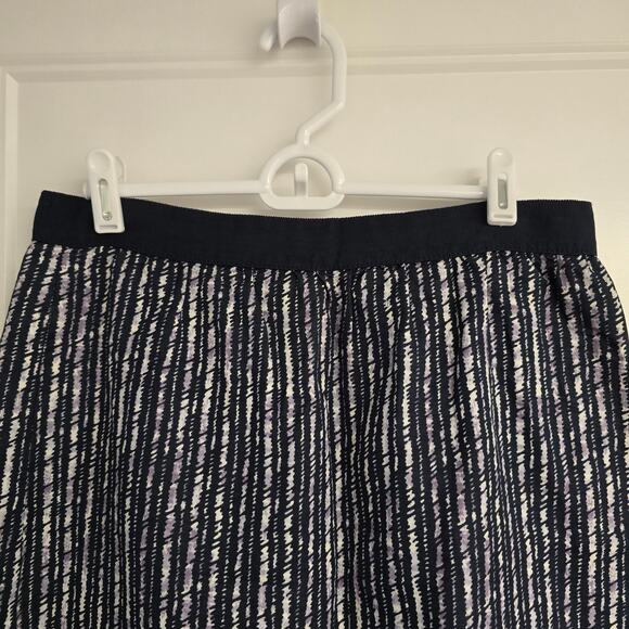 Women's LOFT Blue & Purple Striped Linen Blend Unlined Skirt | Size 6 - Picture 4 of 9